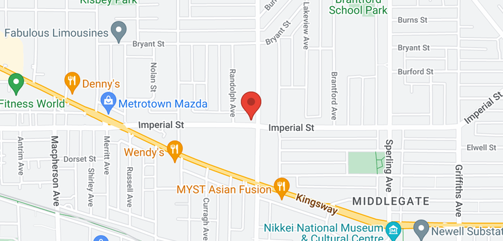 map of 6279 IMPERIAL STREET